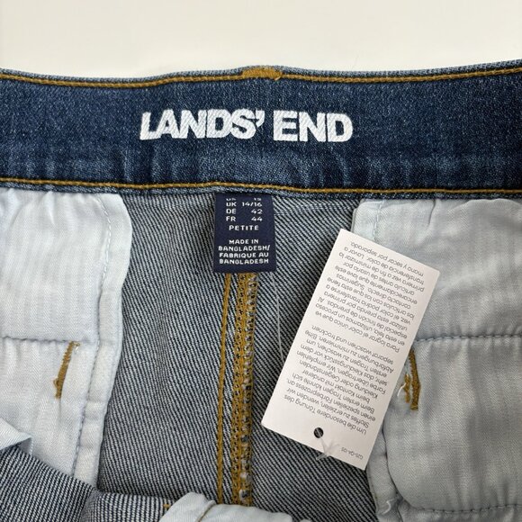 Land’s End Pleated Wide Leg Trouser Jeans (Sz Pet 12) High Rise Elevated Basic - Picture 8 of 10
